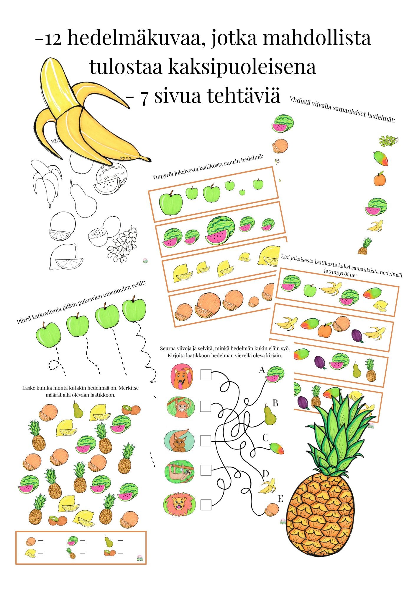 Hedelmätehtäviä tiedostona