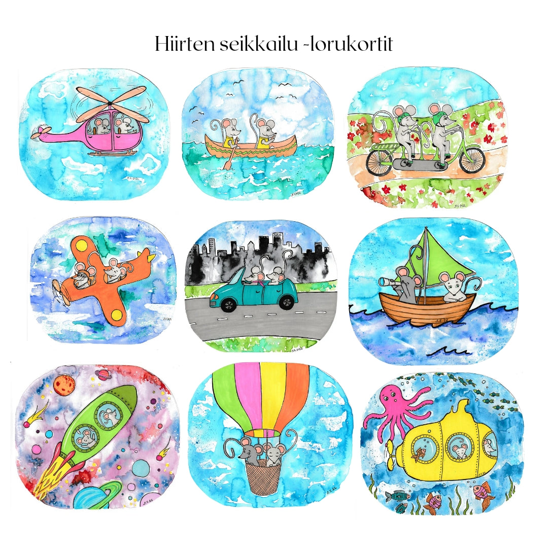 Hiirten seikkailu -lorukortit tiedostona
