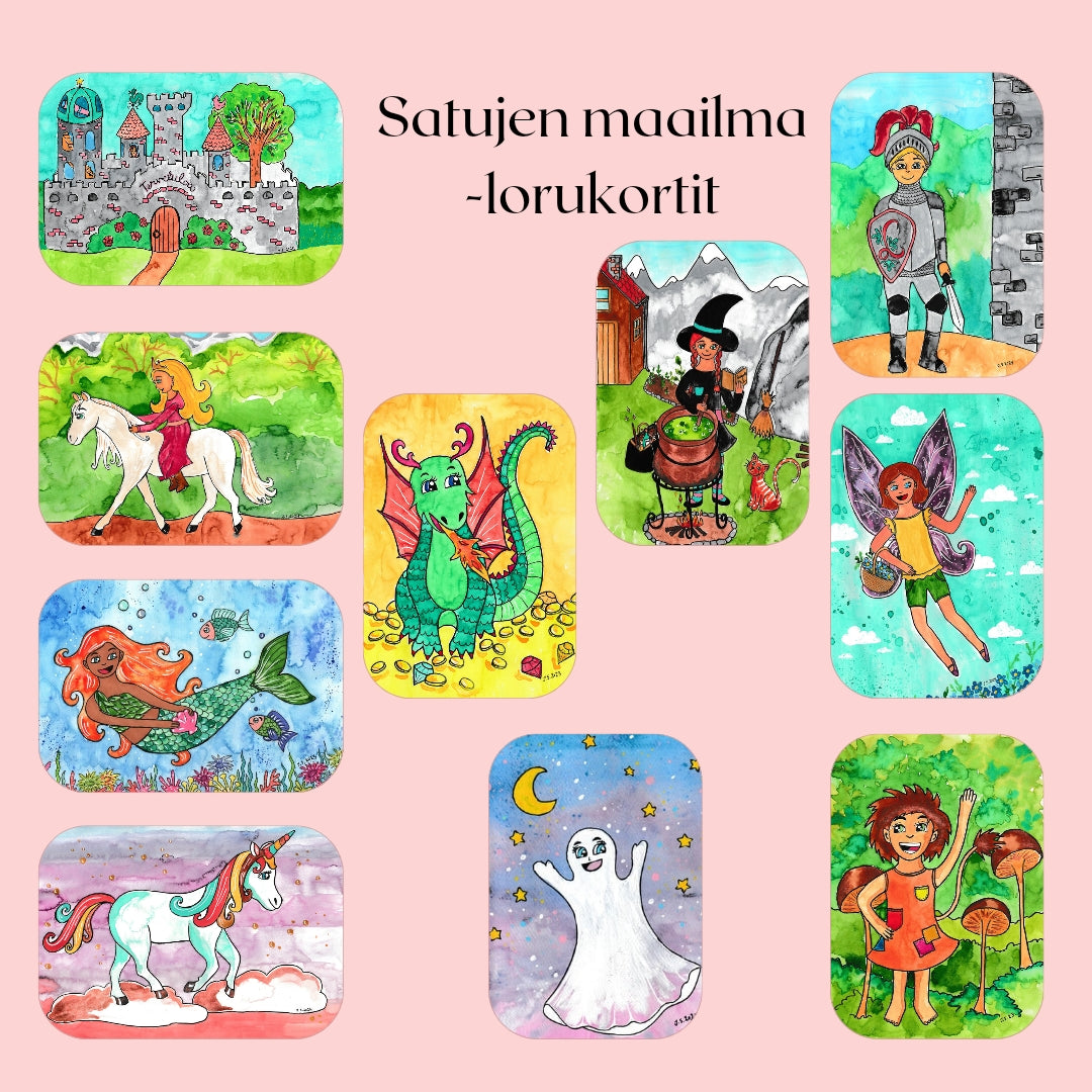 Satujen maailma -lorukortit tiedostona