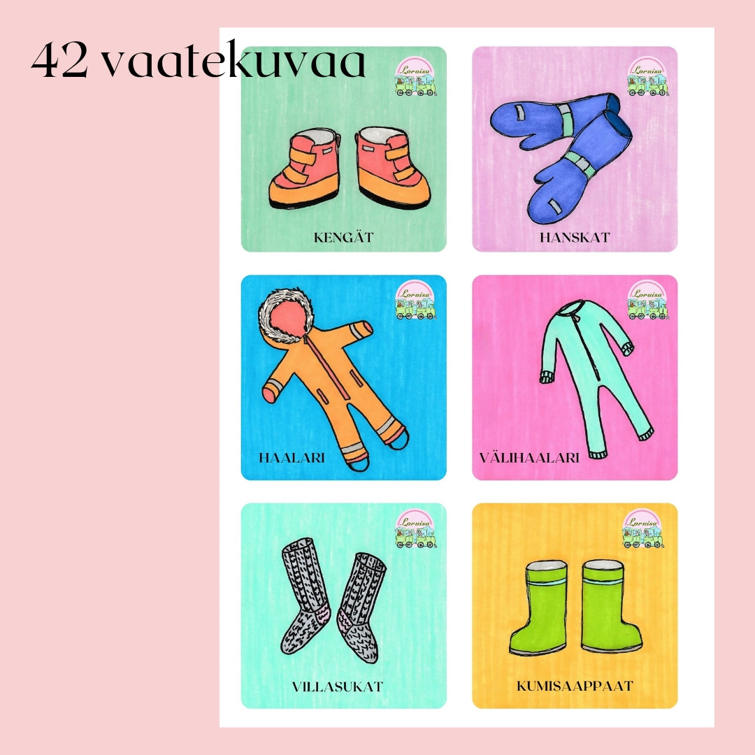 Vaatekuvat valmiiksi askarreltuna