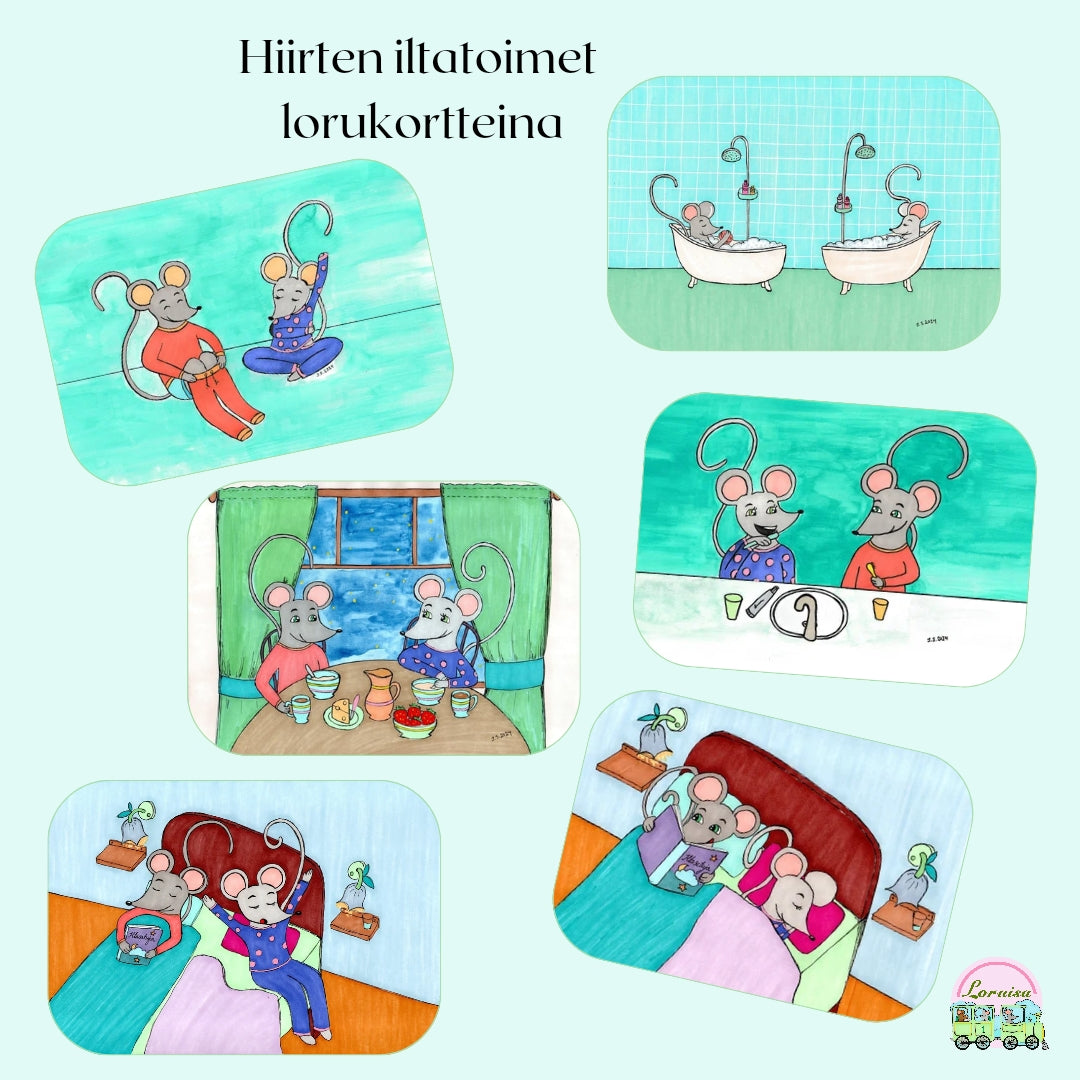 Hiirten iltatoimet lorukortteina (tiedosto)