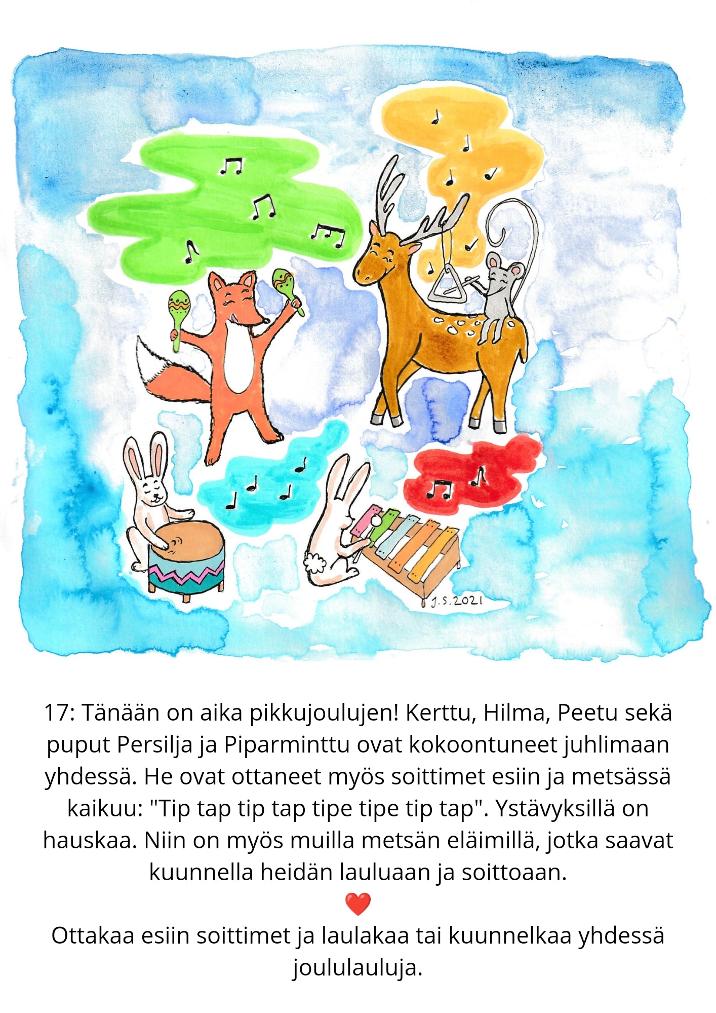 Kertun ja Hilman joulukalenteri esimerkkitarina