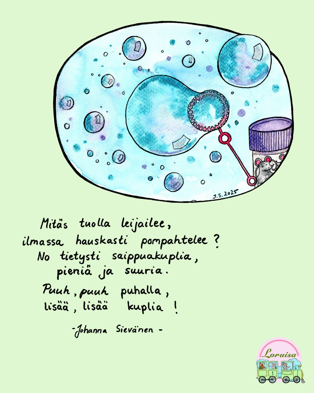 Kesäisiä loruja pikkuisille esimerkkiloru saippuakuplat