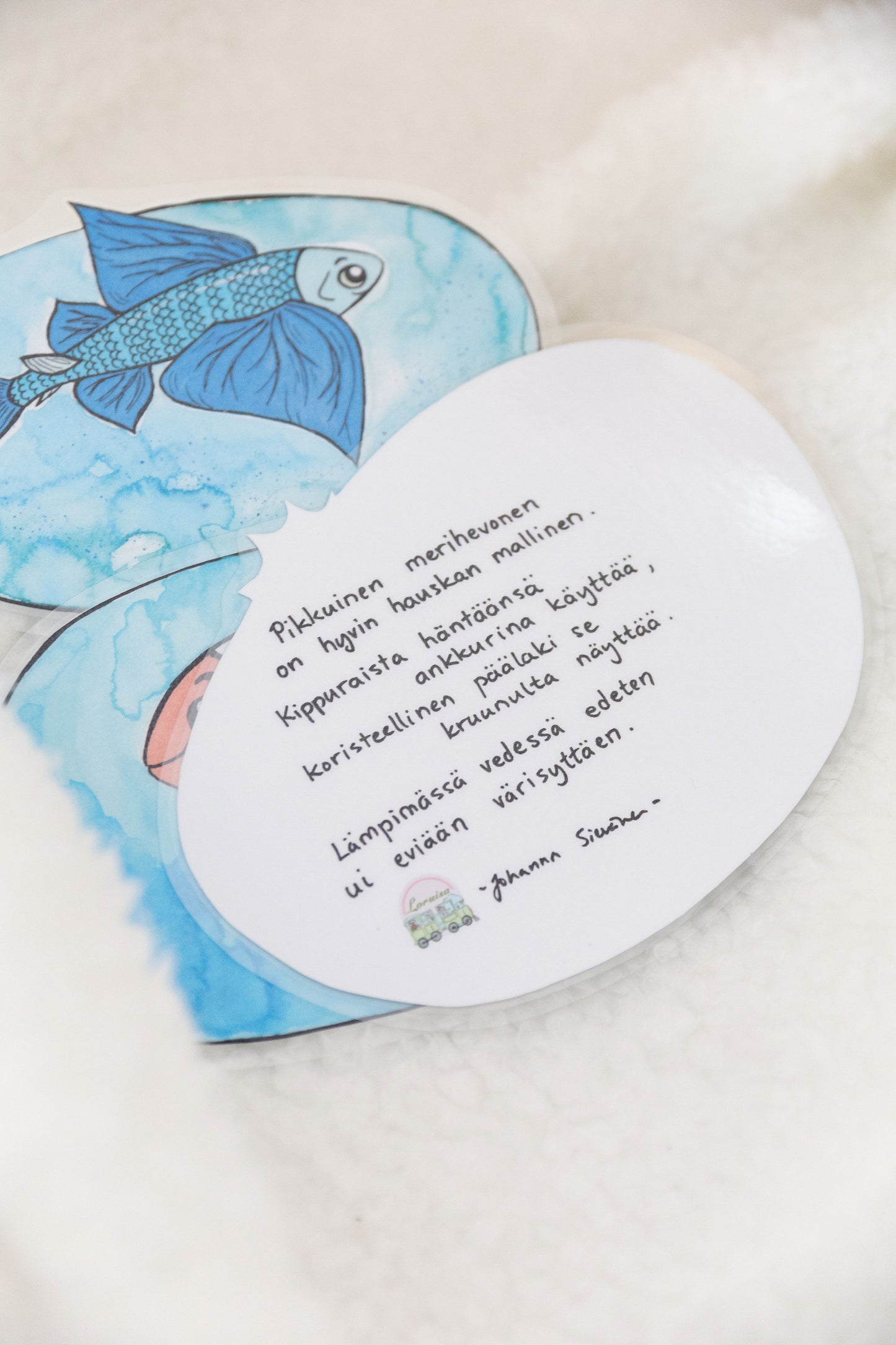 Meren eläimiä -lorukortit tiedostona