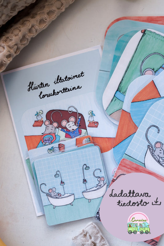 Hiirten iltatoimet lorukortteina tiedosto