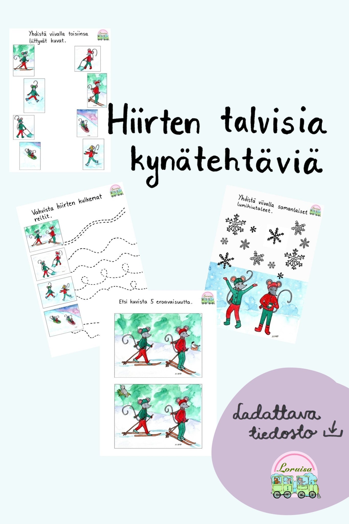 Hiirten talvisia kynätehtäviä tiedostona