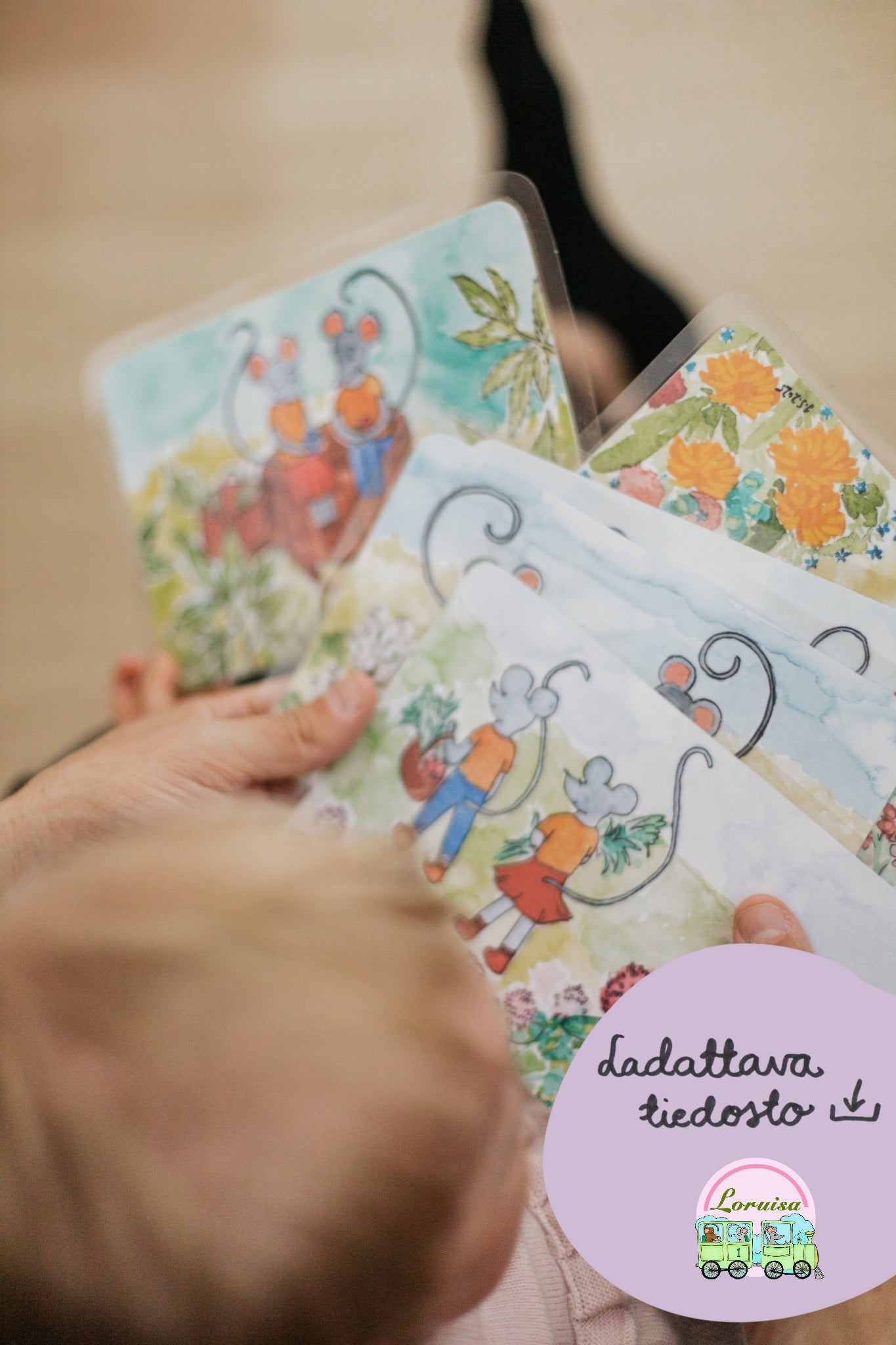 Hiirten vilmiyrttiretki lorukortteina