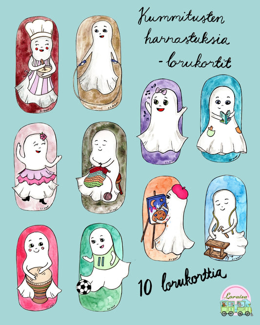 Kummitusten harrastuksia -lorukortit tiedostona