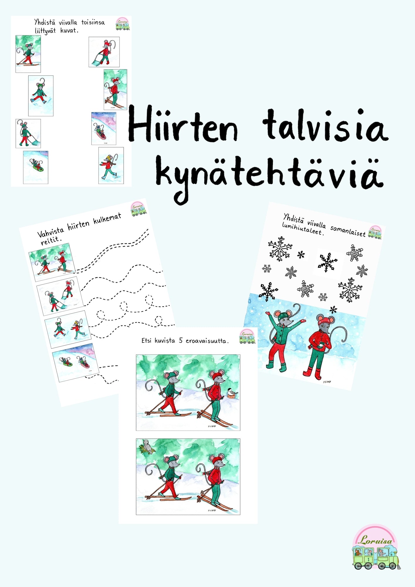 Hiirten talvisia kynätehtäviä tiedostona