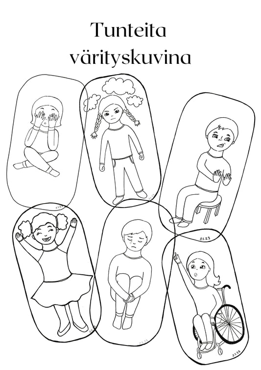 Tunteita värityskuvina