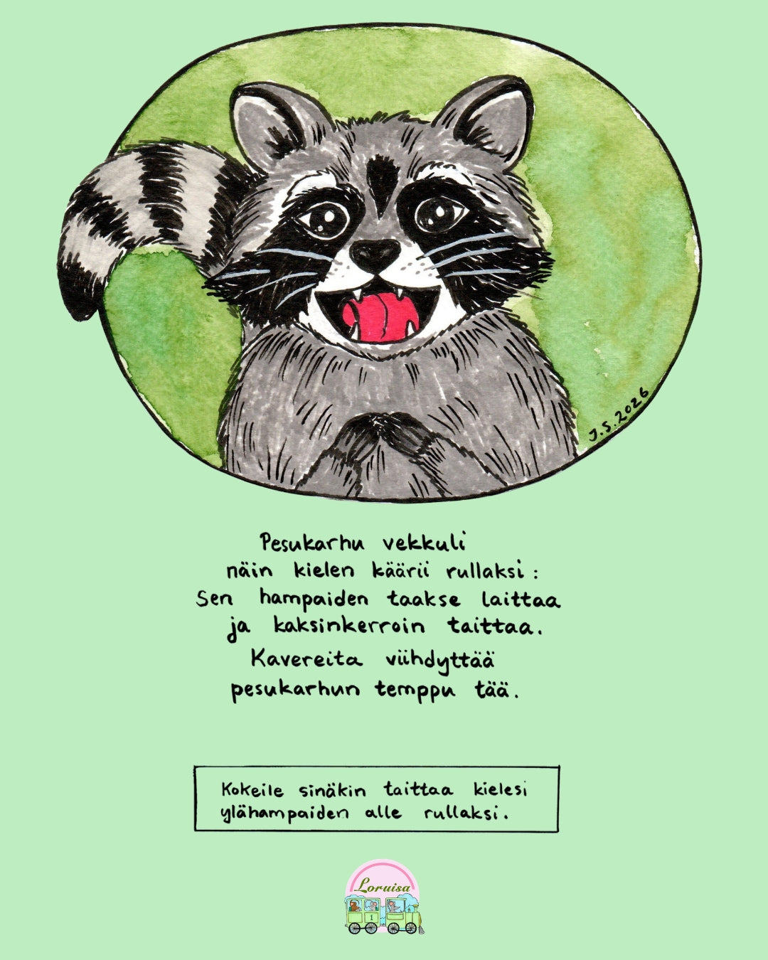 Suujumppalorut osa 2 esimerkkiloru pesukarhu