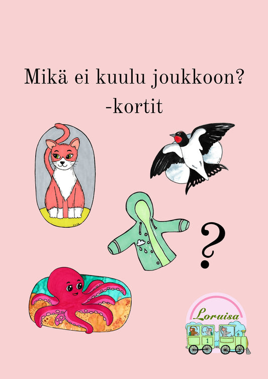Mikä ei kuulu joukkoon? -kortit tiedostona