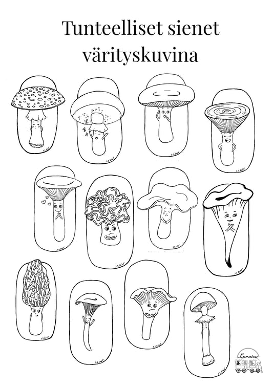 Tunteelliset sienet värityskuvina