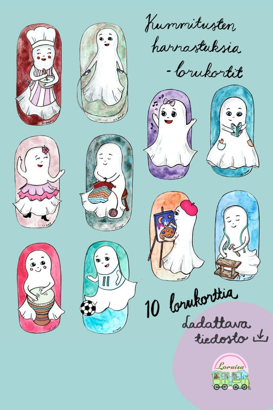 Kummitusten harrastuksia -lorukortit tiedostona